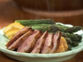 Duck Breast On Orange Leek And Sweet Potato Puree Hd
