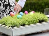 Easter Dinner Table: Modern Floral With Eggs, Grass, Flowers