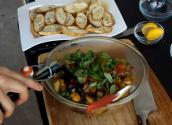 Eggplant And Peppers Bruschetta