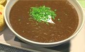 Roasted Baby Eggplant And Black Bean Soup