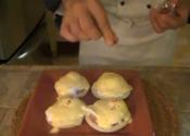 English Muffin With Bacon, Poached Eggs And Hollandaise Sauce