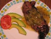 Ny Strip Con Chiles Verde
