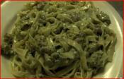 Fettuccine With Italian Sausage And Pesto