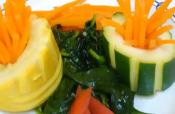 Stuffed Zucchini With Vegetable Garnishing