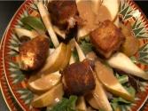 Fried Brie Green Salad With Pears