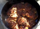 Humboldt County Fried Chicken And Blueberry And Vanilla Cream Cheese Cobbler