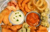 Fried Seafoods And Mixed Veggies With Panko