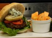 Grilled Garlic And Basil Hamburgers With A Side Of Honey Cantaloupe