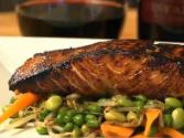 Gingered Vegetables Paired With Bourbon And Soy Roasted Salmon
