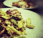 Caramelized Leeks And Brussels Sprouts
