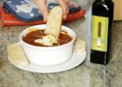 Goat Cheese In Marinara Sauce Dip With Toasted Bread