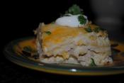 Green Chili And Chicken Enchilada Casserole