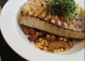 Grilled Halibut Steaks With Corn And Chanterelle