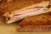 Grilled Ham Cheese And Peach Panini Sandwich