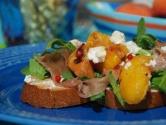 Grilled Peach, Prosciutto & Crostini Salad