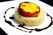 Grilled Peaches And Couscous With Balsamic Reduction