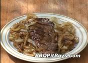 Grilled Steak With Caramelized Onions