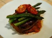Ground Beef  With Asparagus And Sweet Potatoes