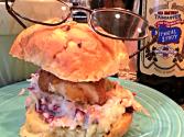 Beer Battered Halibut Sandwich With Coleslaw 