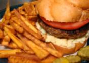 Korean Hamburger With Sweet Potato Coleslaw And Fries
