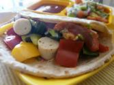 Healthy Roti Wrap With Roasted Sausage And Bell Peppers