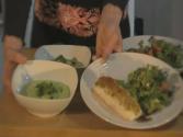 Herb Crusted Halibut With Chilled Avocado Soup And Green Salad