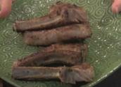 Herbed Lamb Chops In Port Wine Sauce With Butternut Squash Puree And Sauteed Spinach