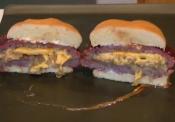 Cheese And Onion Stuffed Smoked Colossal Burgers  