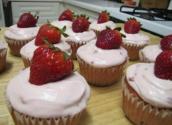 Homemade Strawberry Cupcakes With Strawberry Frosting