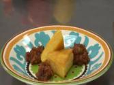 Honeyed Polenta Cakes with Fresh Tomato Chutney