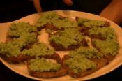 Edamame Hummus On Crostini