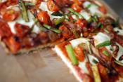 Asparagus Mozzarella And Tomato Pizzas