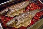 Baked Sea Bass And Vegetables