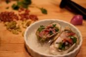 Broiled Oysters  Bacon & Cheese