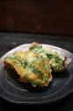 Grilled Garlic With Warm Goat Cheese