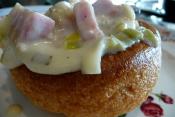 Ham Rolled Leeks With Mozzarella Topping
