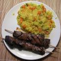 Marinated Beef Kabobs With Rice