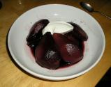 Pears Poached In Red Wine With Basil