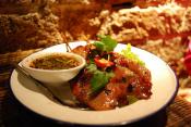 Pork Satay With Yellow Rice And Peanut Sauce