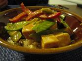 Rice With Snow Peas And Red Pepper