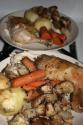 Roast Chicken With Mashed Potato And Sausage Stuffing