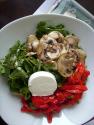 Roasted Red Pepper, Chevre And Arugula Salad