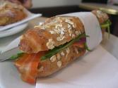 Blackened Alaska Salmon Po Boy Sandwich