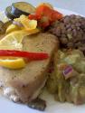 Braised Fish Steaks And Vegetables