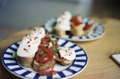 Toasts With Tomato  Basil & Mozzarella