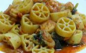 Spicy Kimchi Shrimp Pasta