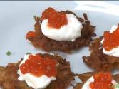 Latkes Hors D'oeuvres And Latkes With Eggs Benedict