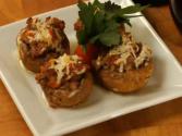 Madeira Braised Italian Sausage Stuffed Mushrooms