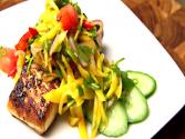 Halibut With Thai Spicy Mango Salad - Thai Cooking