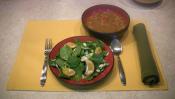 Vegan Minestrone Soup And Citrus Spinach Salad